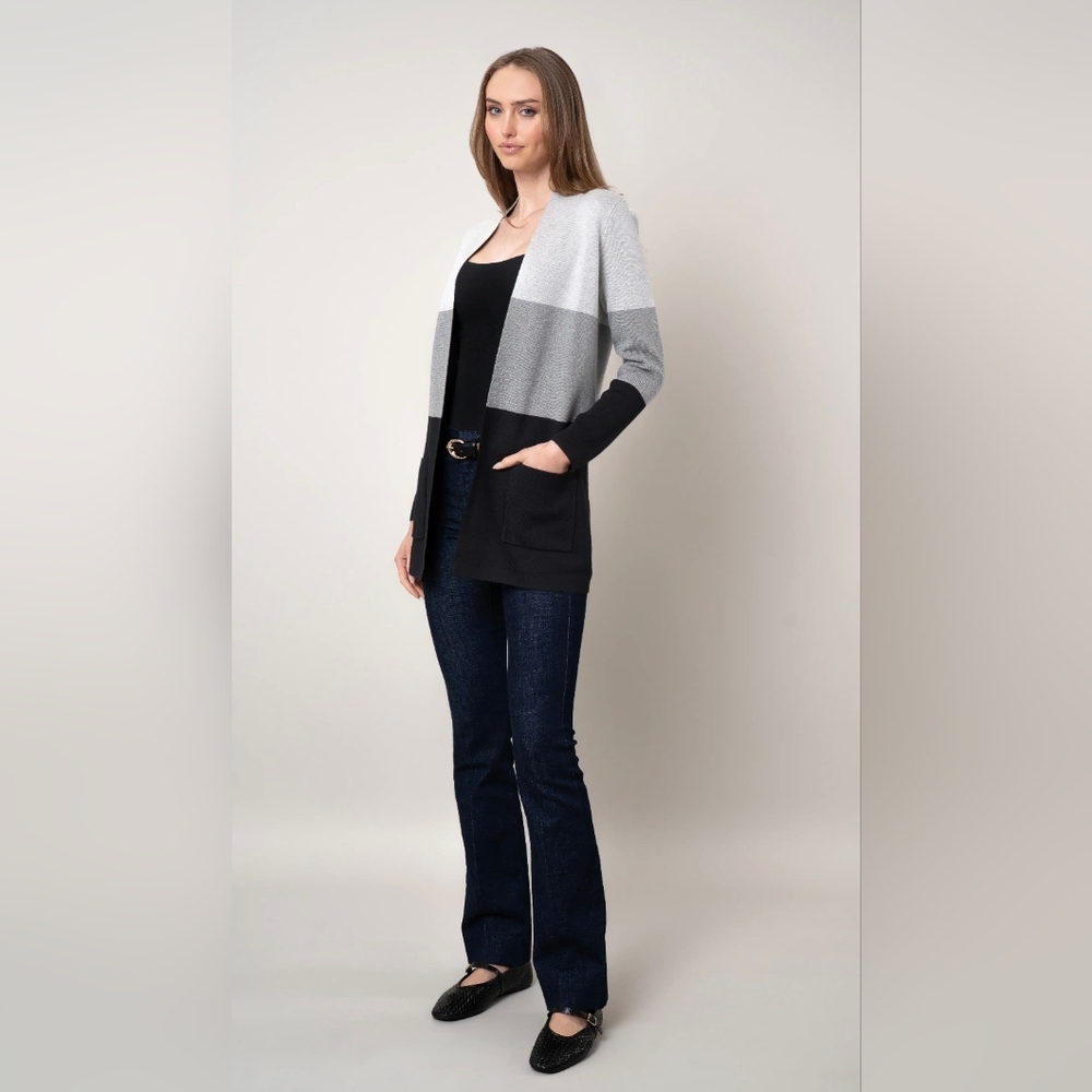 Cyrus The Colorblock Open Cardigan - Picture 9 of 14